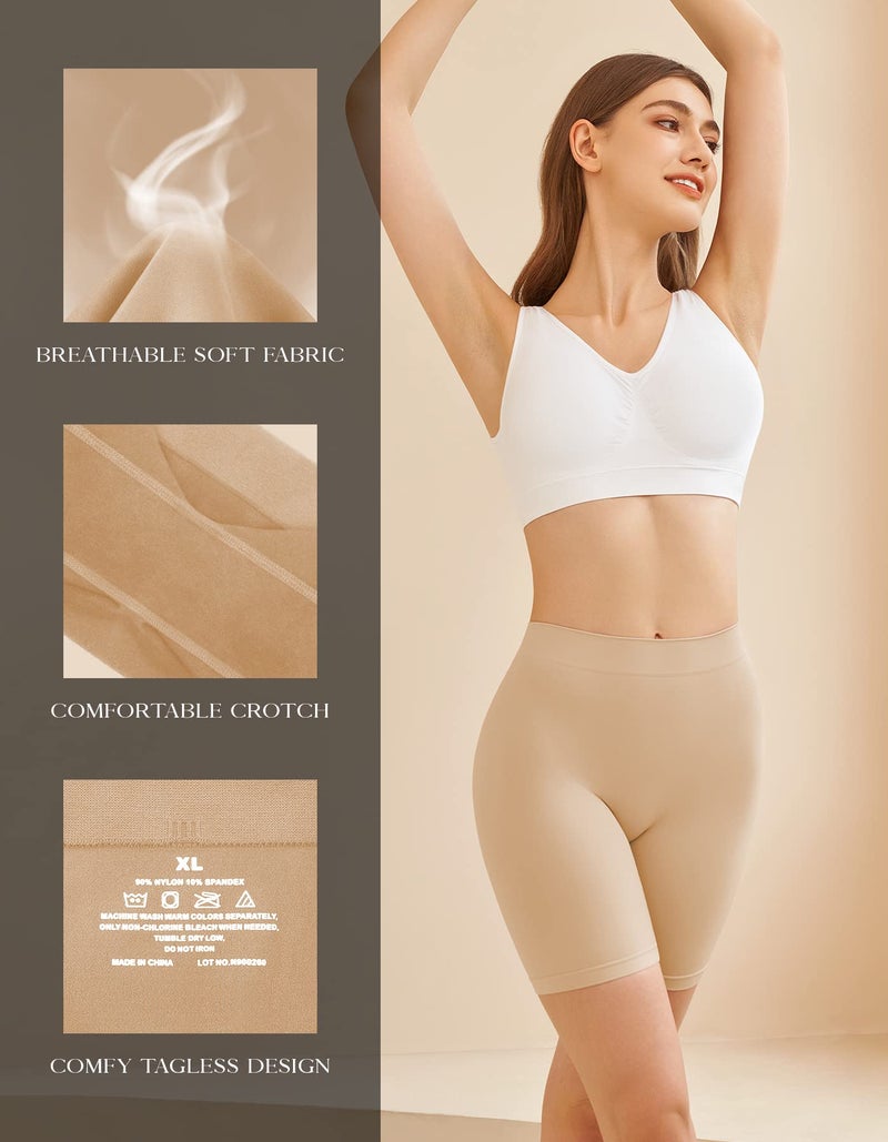 SIMIYA Slip Shorts for Women, Smooth Seamless Slip Shorts for Under Dresses, Stretch Workout Yoga Biker Shorts - Image 2